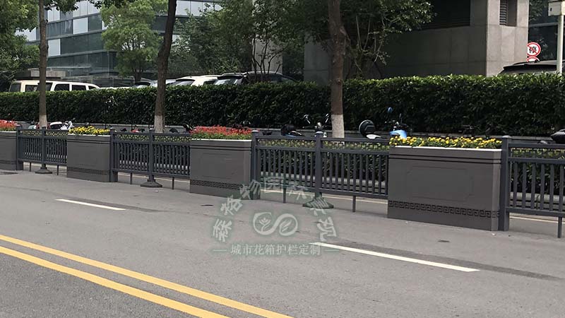 PVC道路花箱組合 不銹鋼護(hù)欄