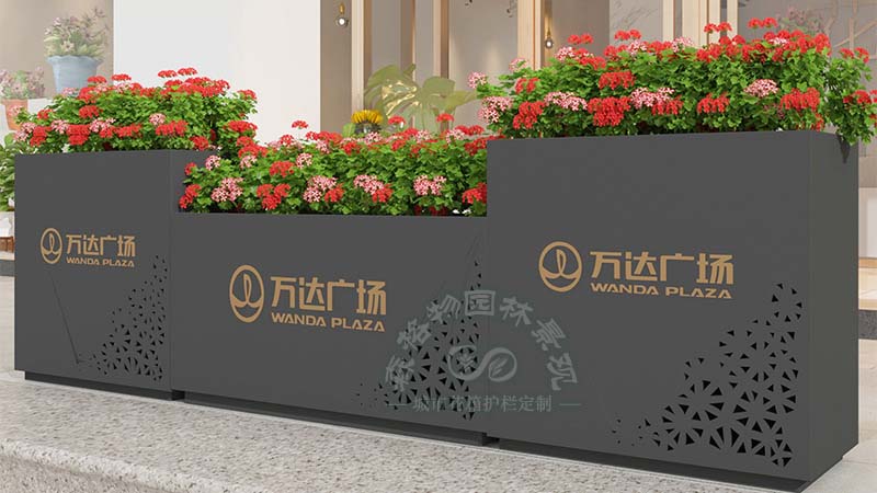 揭陽廣場印字景觀不銹鋼花箱