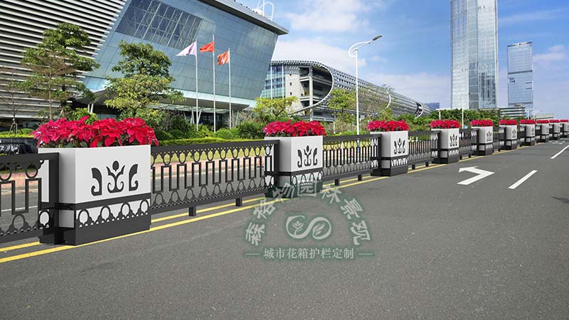市政道路隔離PVC花箱護(hù)欄
