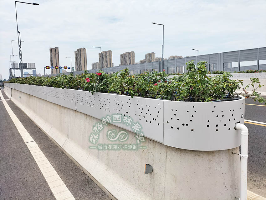 浙江江蘇蘇州快速路橋梁花箱綠化花槽工程案例