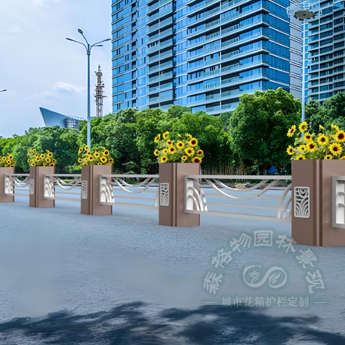 湖光山色中央道路隔離花箱護(hù)欄