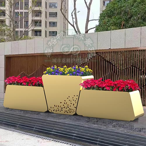 河北金色系道路組合景觀花箱